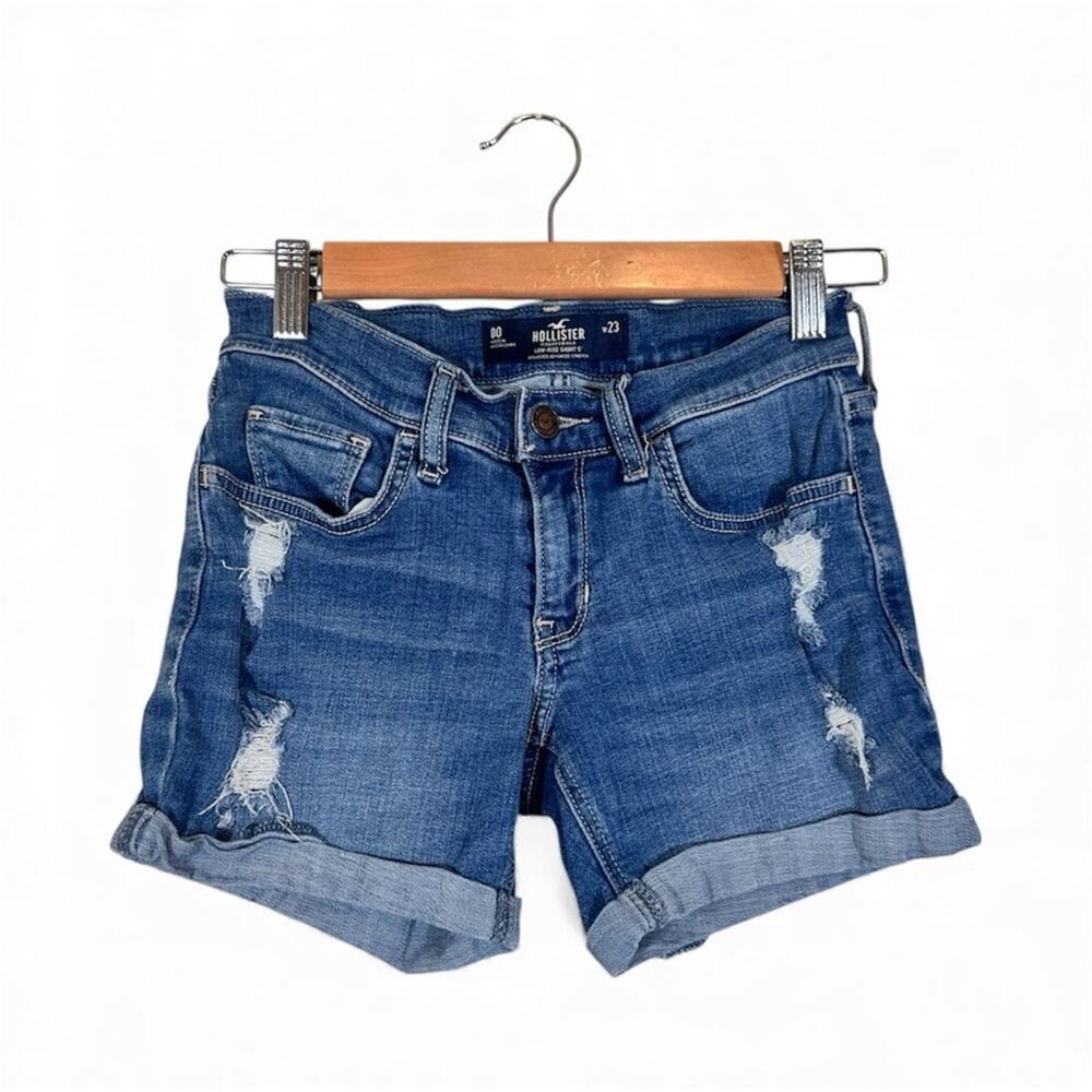 Hollister Blue Denim Low Rise Jeans Womens 23 Distressed Casual Beach Summer